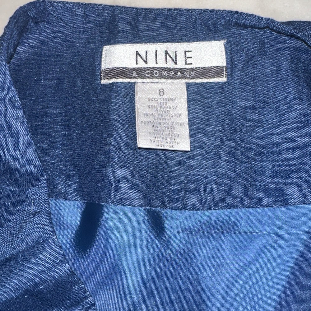 Nine‎ & Company Women Chambray Floral Embroidered Linen Blend Western Skirt Sz 8 - Picture 8 of 9
